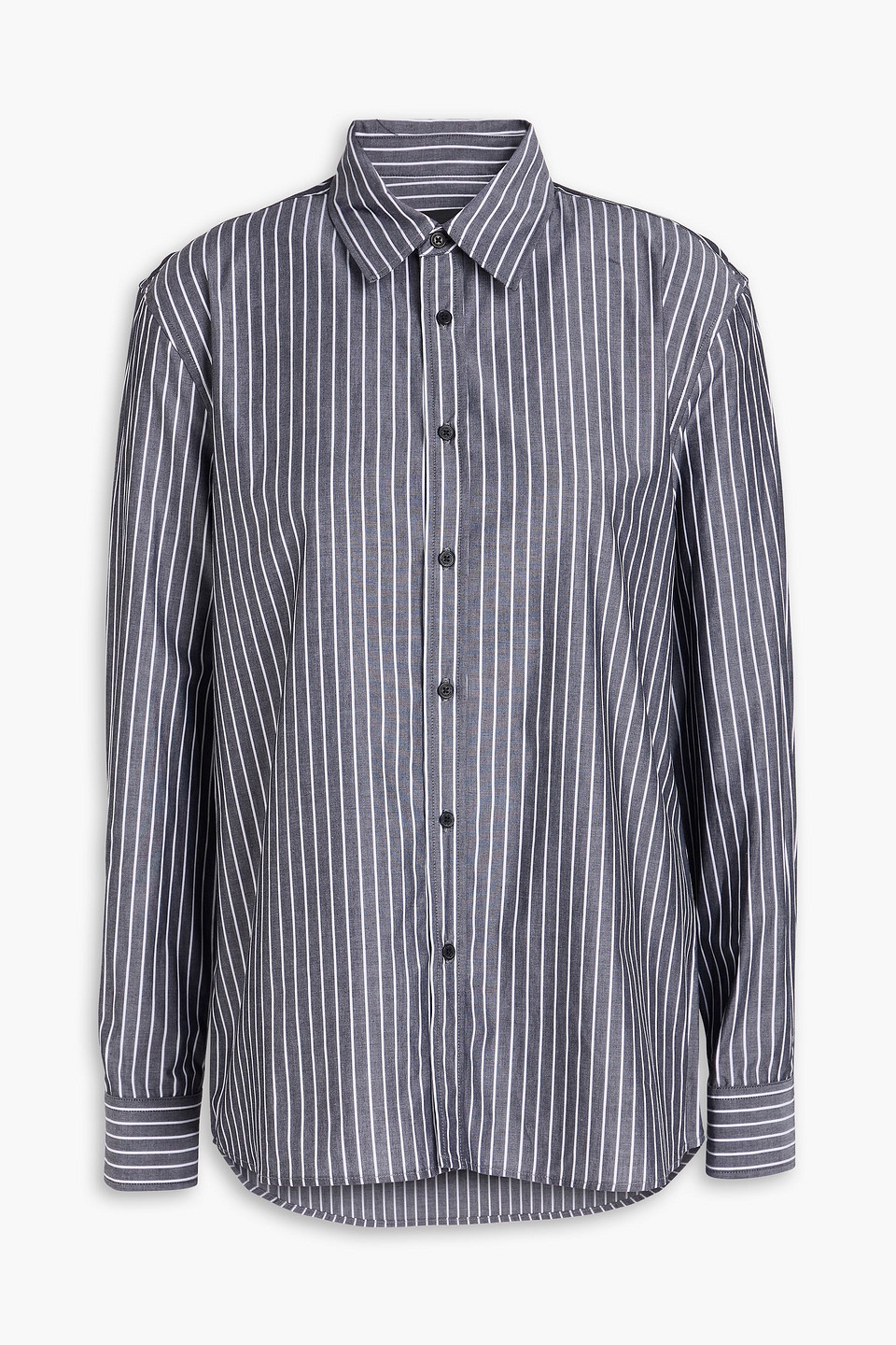 Nili Lotan Raphael Striped Cotton-poplin Shirt In Anthrazit