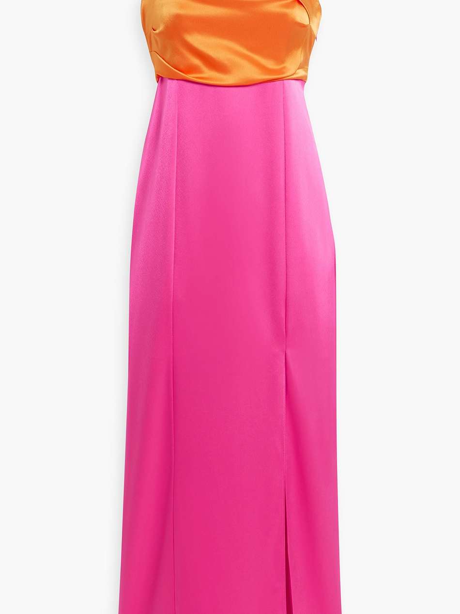 lilita two-tone satin midi dress