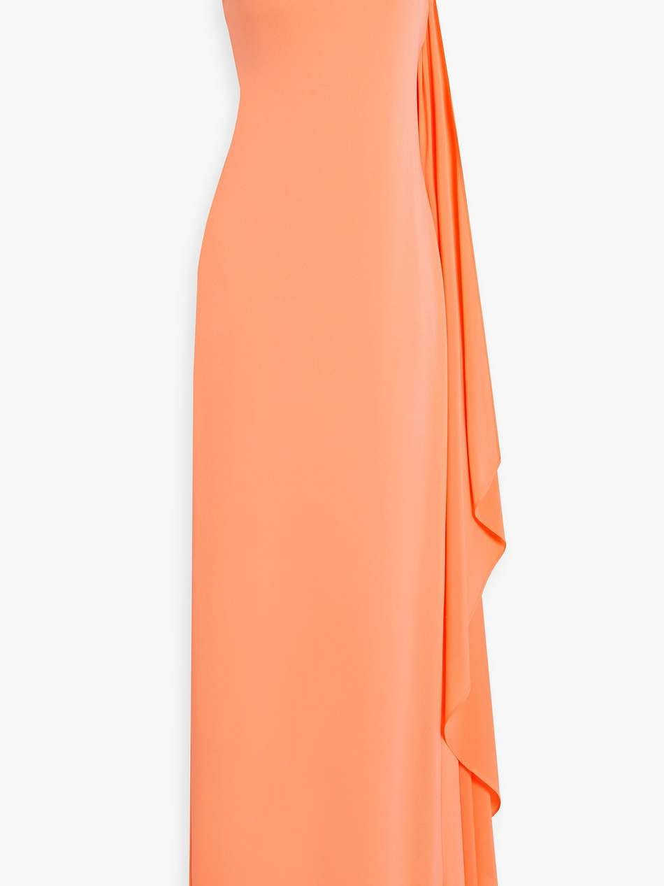 anja one-shoulder draped crepe maxi dress