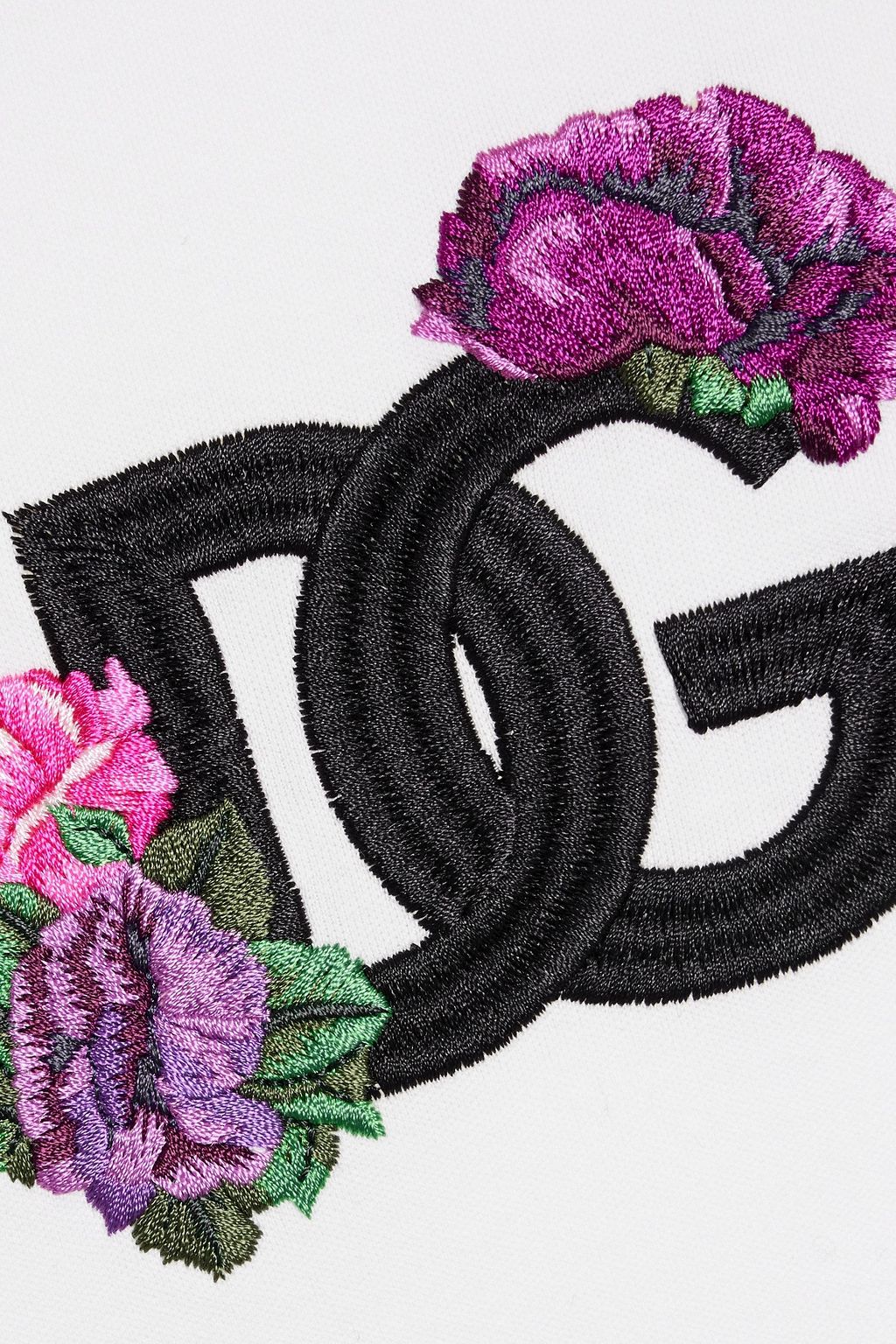 DOLCE&GABBANA Embroidered cotton-jersey T-shirt