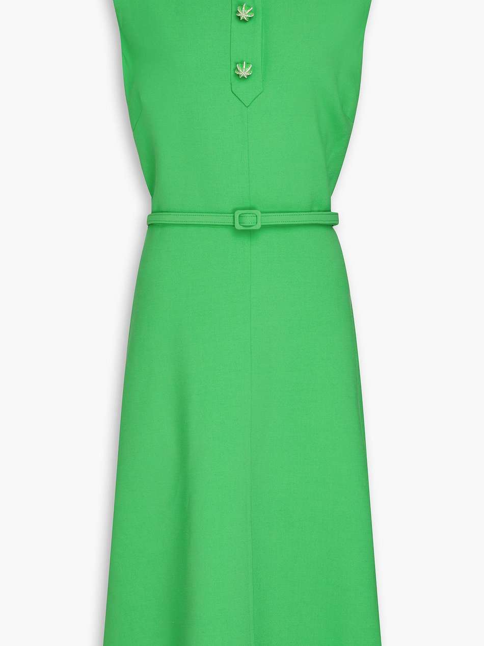 wool-blend crepe midi dress