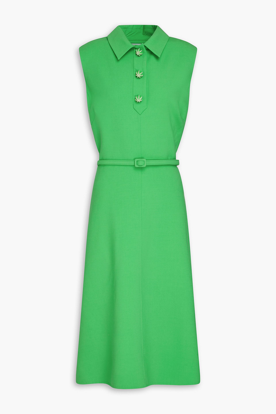 Oscar De La Renta Cactus Button Wool Dress