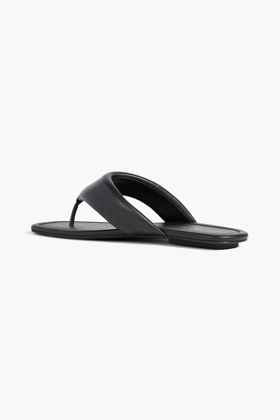 Stuart Weitzman Maui Padded Leather Flip Flops In Black