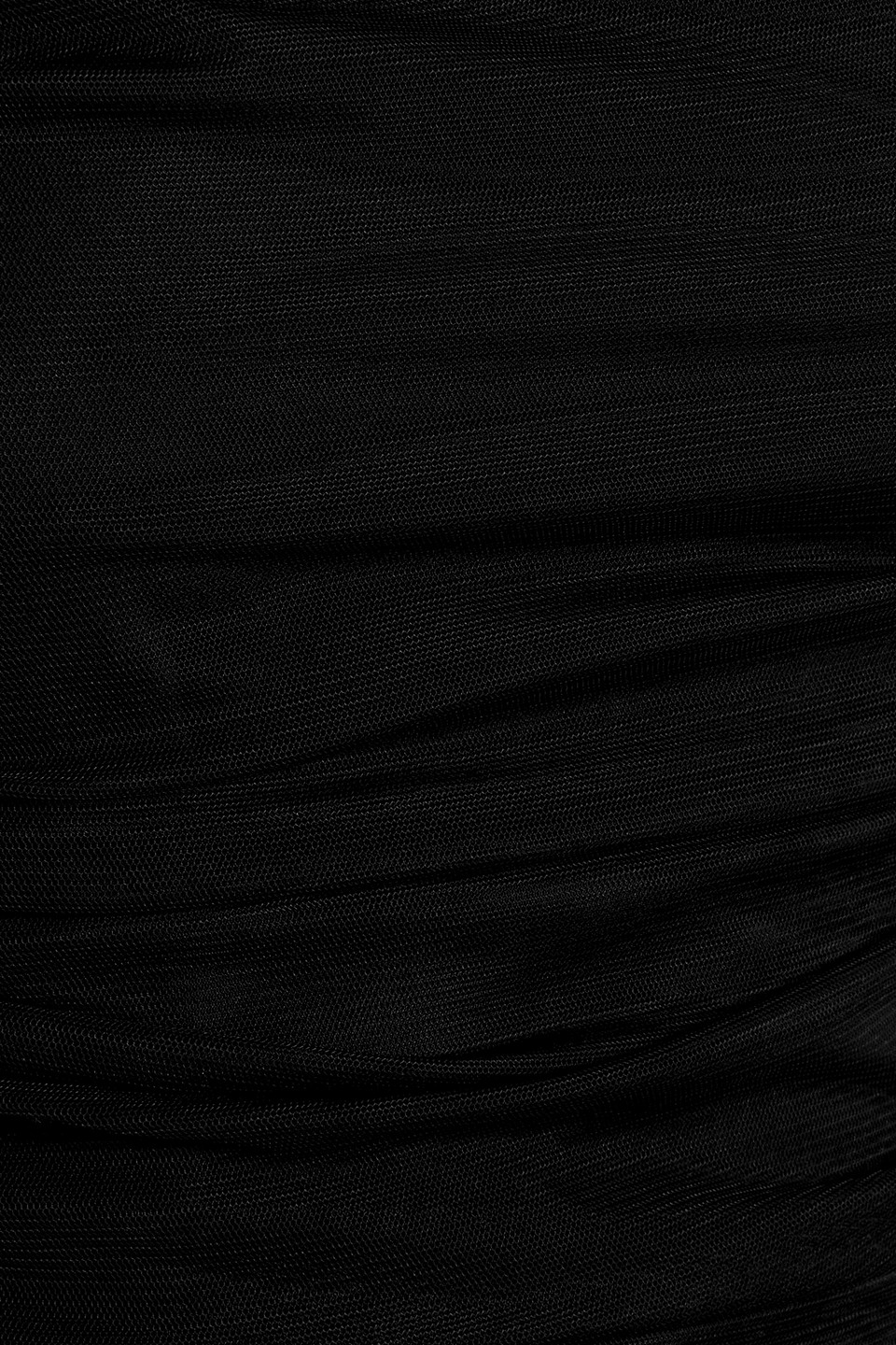Alice And Olivia Cruz Ruched Tulle Mini Dress In Black
