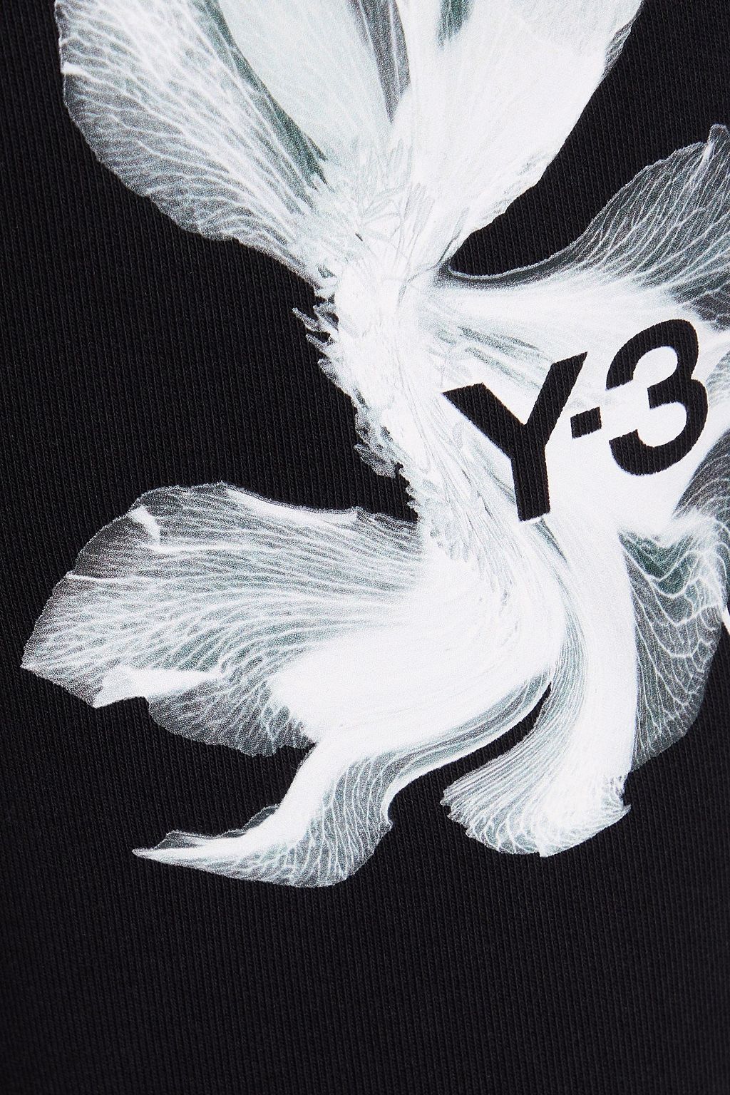 Y-3 بنطال رياضي مصنوع من قطن تيري فرنسي مطاطي مزين بطبعات