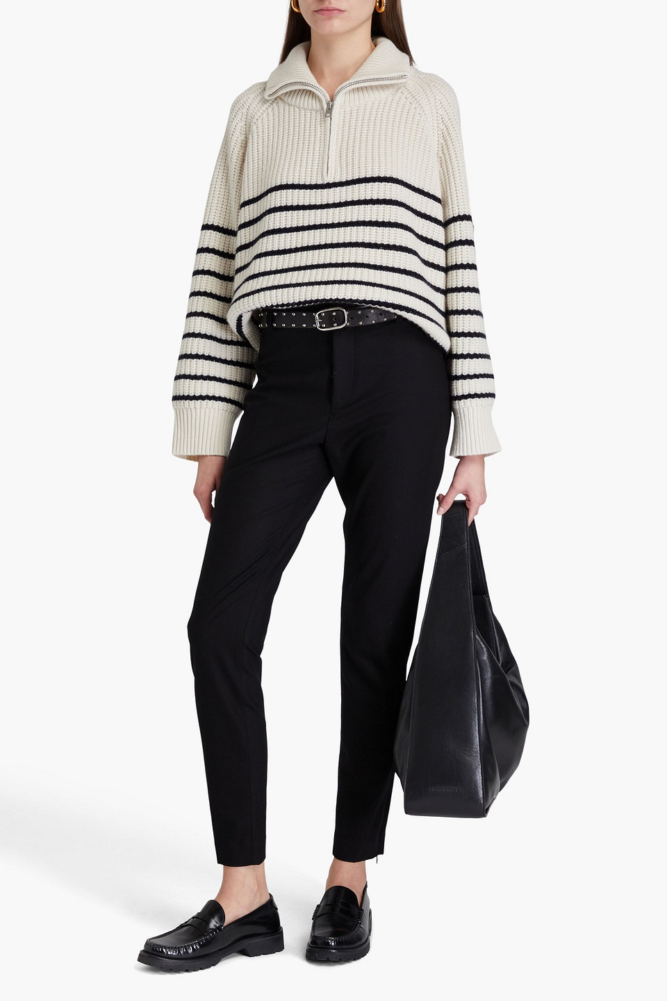 Nili Lotan Lino Wool-blend Skinny Pants In Schwarz