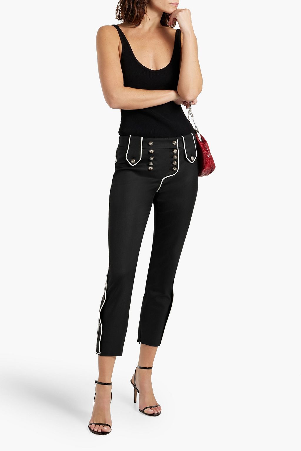 DOLCE&GABBANA Cropped wool-blend slim-leg pants