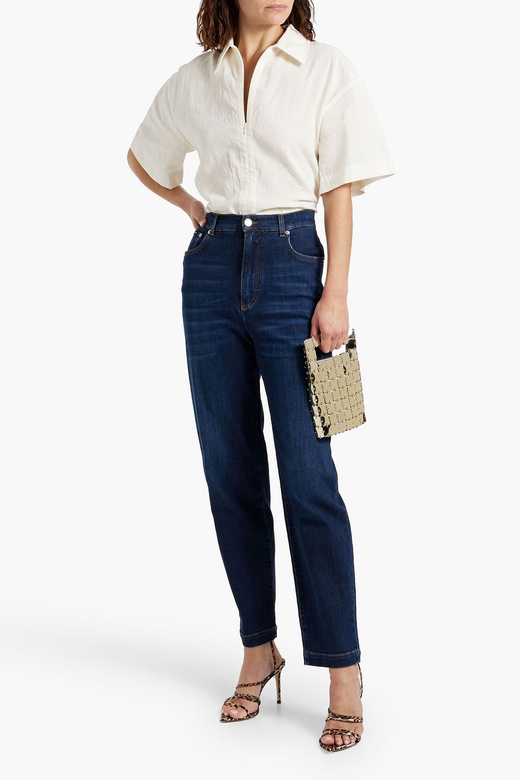 DOLCE&GABBANA Appliquéd high-rise straight-leg jeans