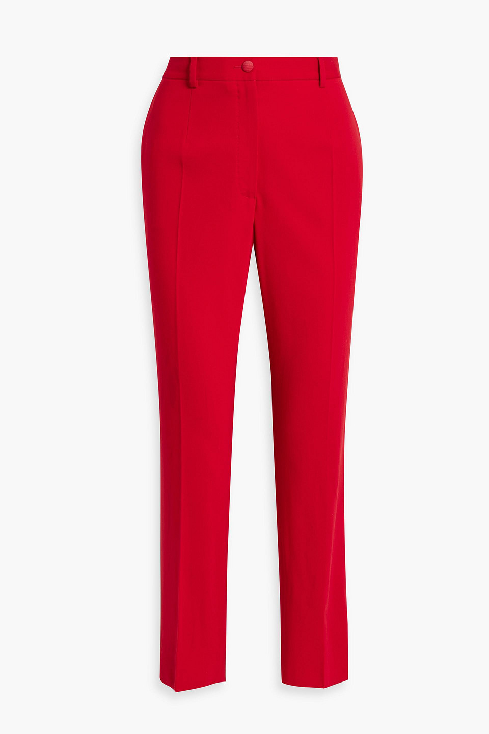 Dolce & Gabbana Stretch-wool And Silk-blend Tapered Pants In Red