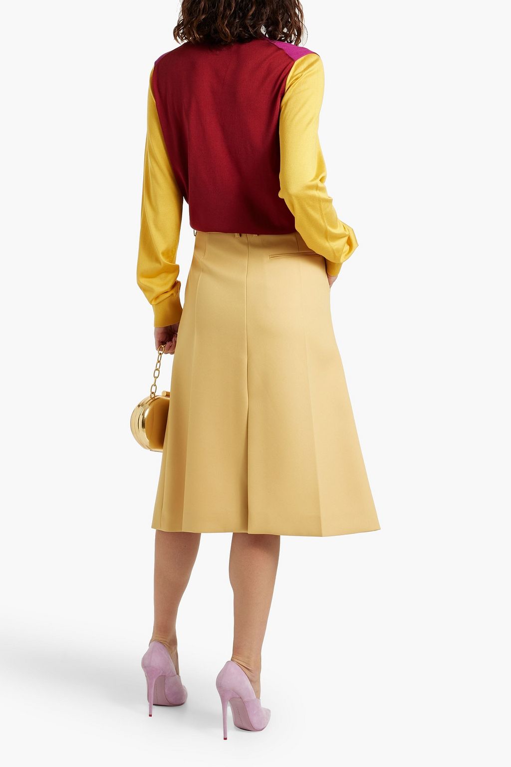 DOLCE&GABBANA Appliquéd color-block knitted sweater