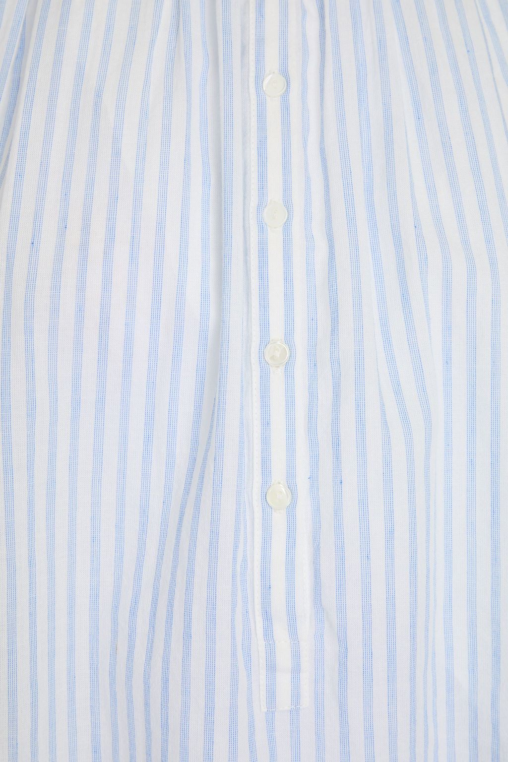 NILI LOTAN Normandy gathered striped cotton blouse