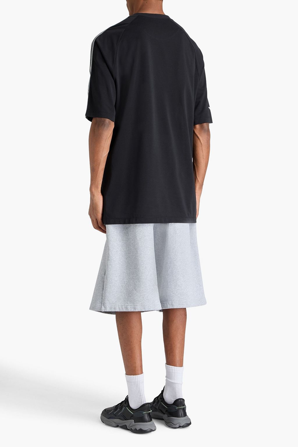 Y-3 스트라이프 코튼 혼방 저지 티셔츠