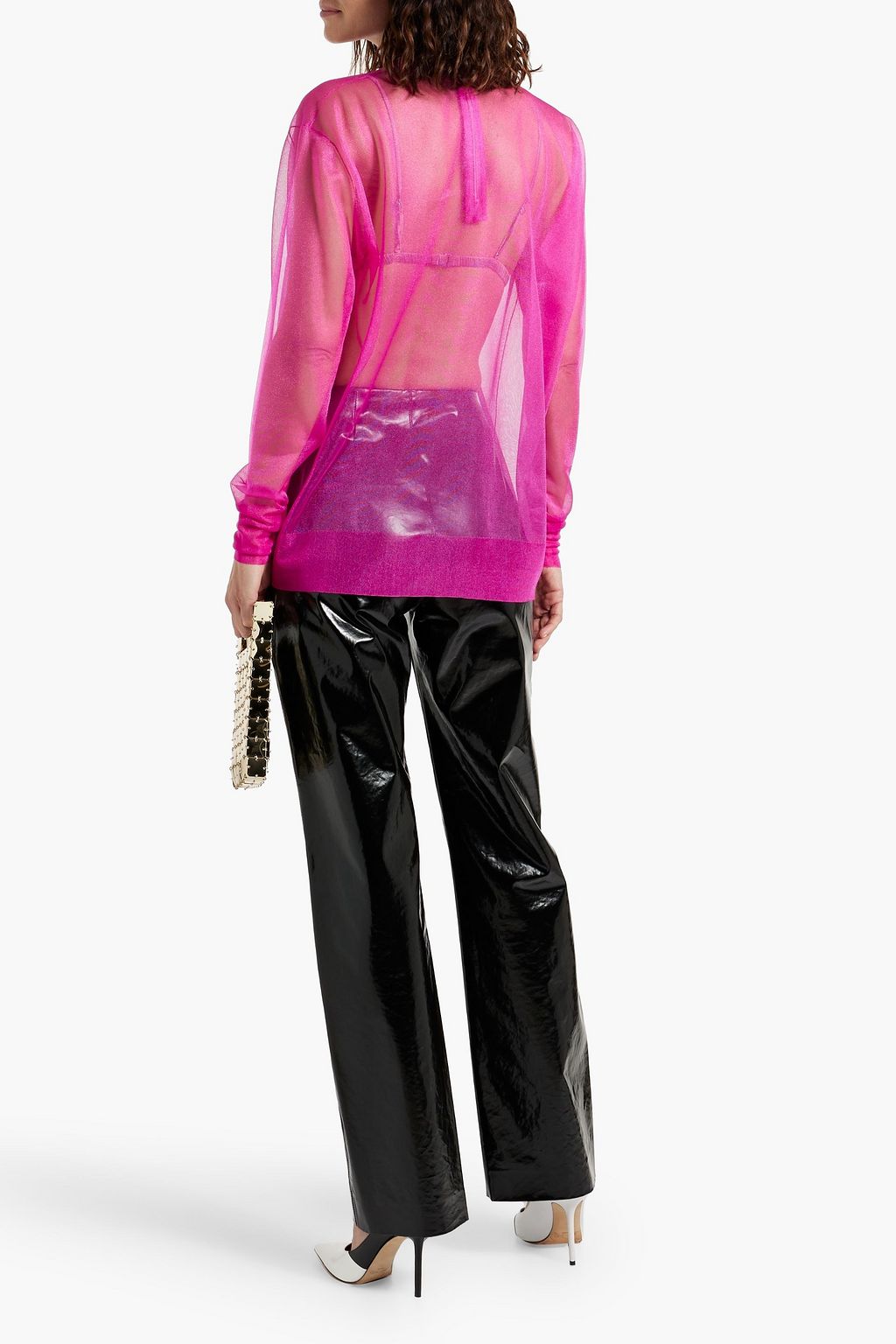 DOLCE&GABBANA Metallic tulle blouse