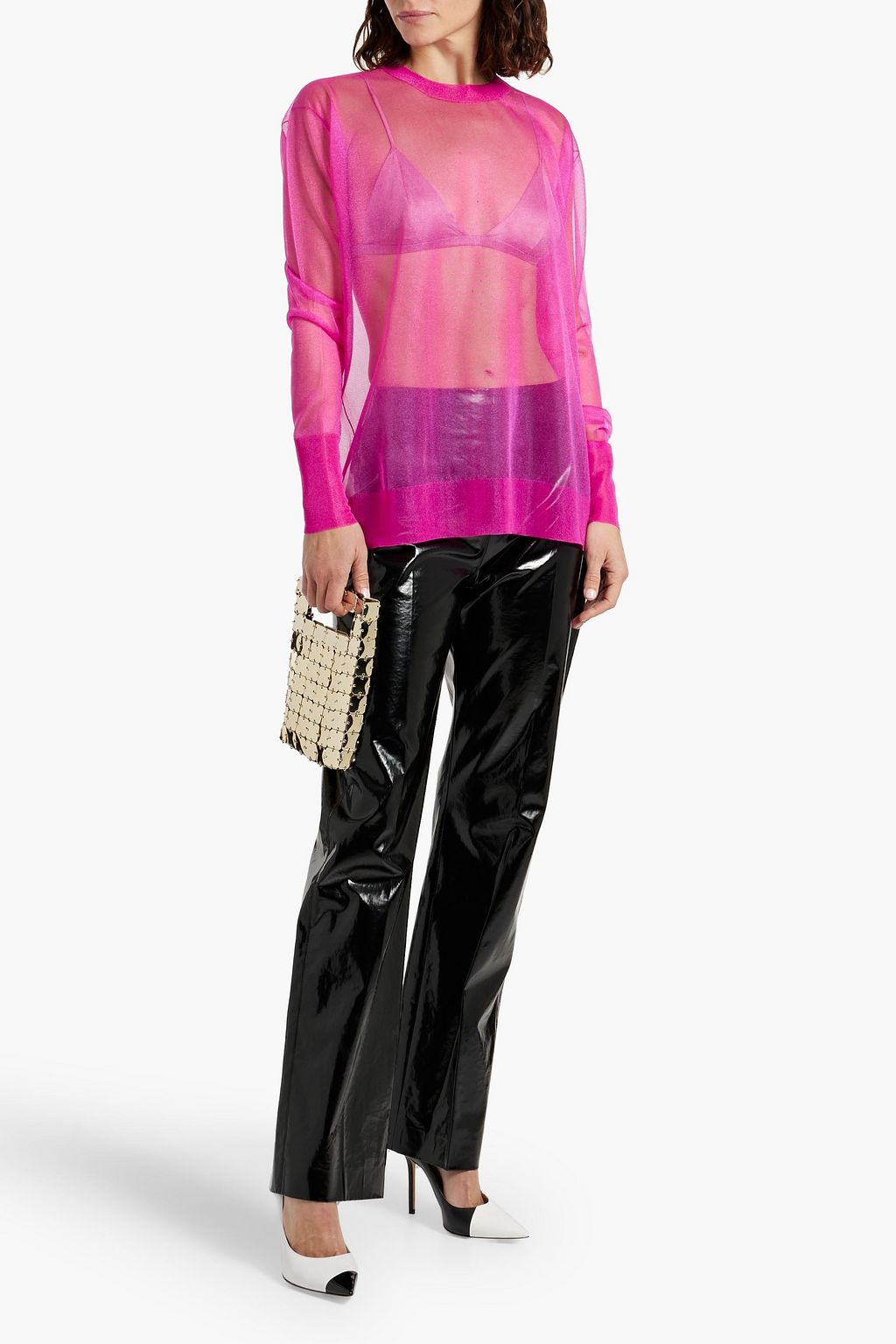 DOLCE&GABBANA Metallic tulle blouse