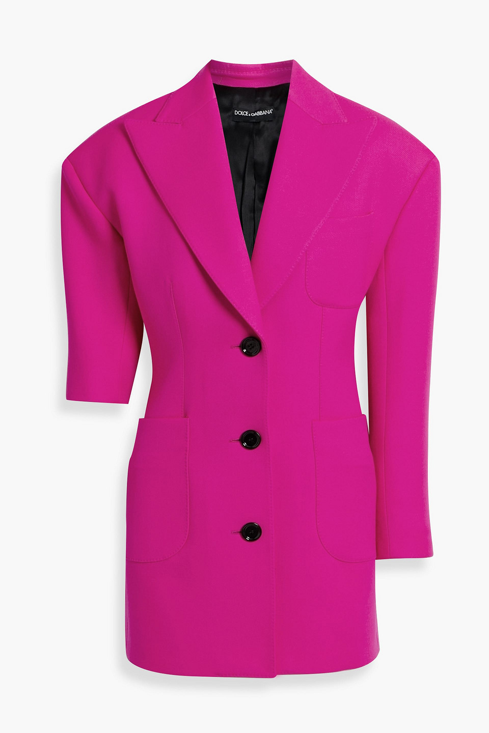 Dolce & Gabbana Asymmetric Wool-gabardine Blazer In Bright Pink