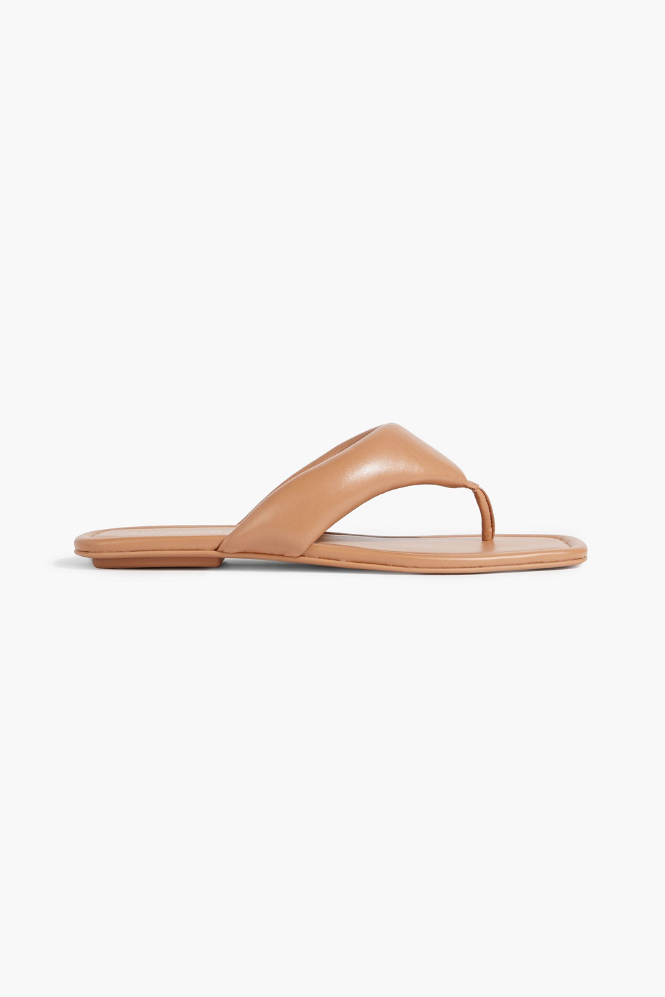 Stuart Weitzman Maui Padded Leather Flip Flops In Tan