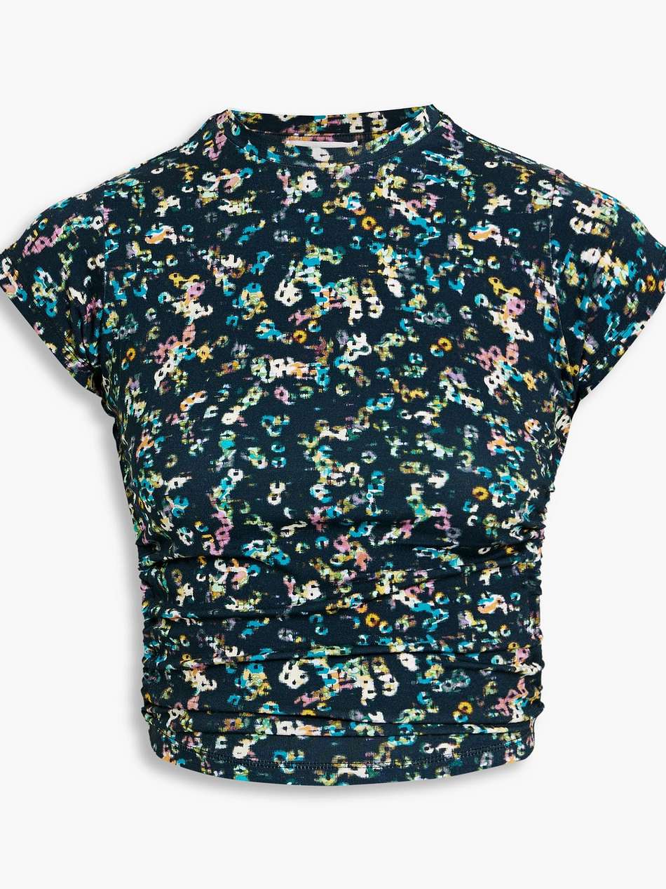 juvia open-back cropped printed stretch-jersey top