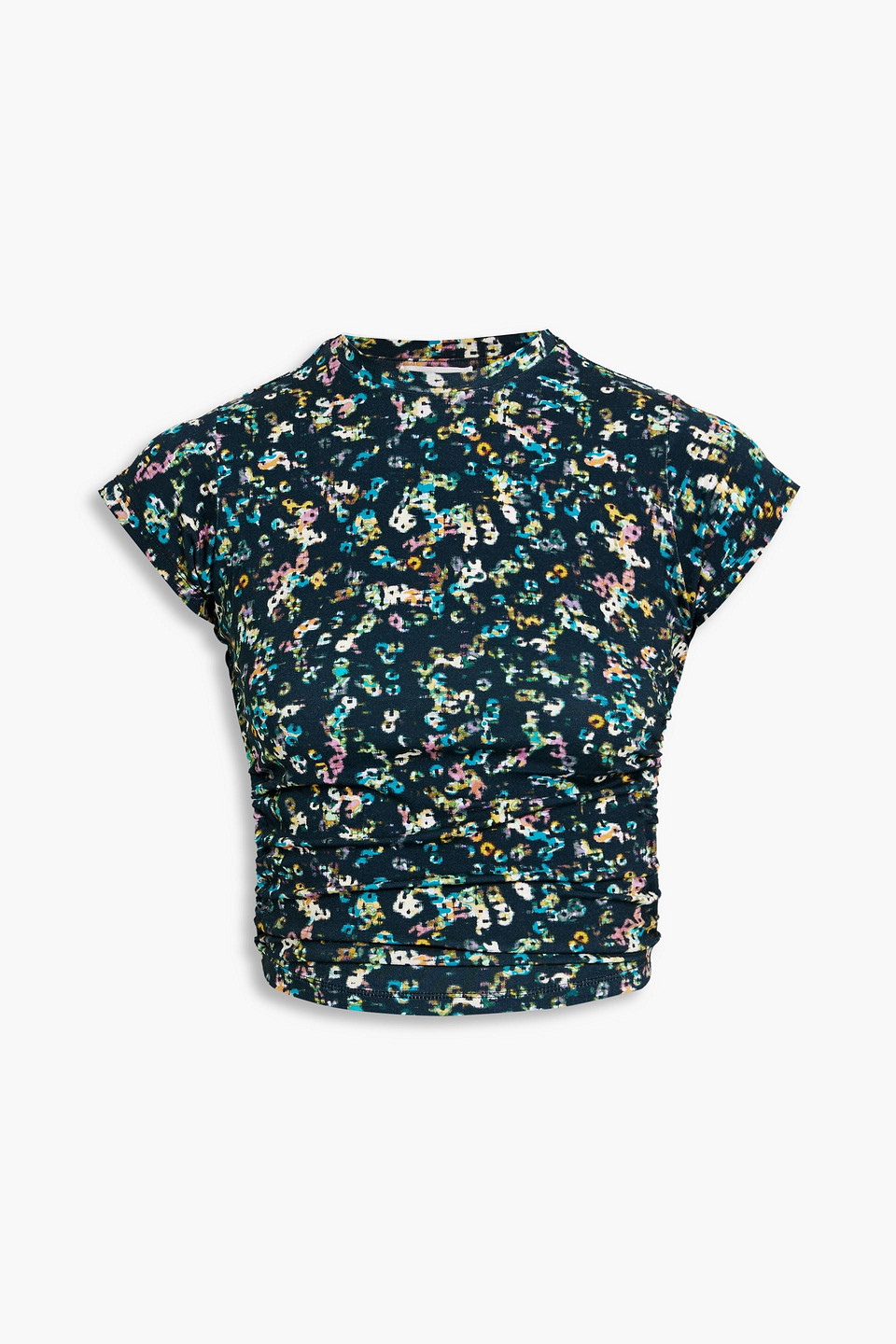 Isabel Marant Étoile Juvia Open-back Cropped Printed Stretch-jersey Top In Teal
