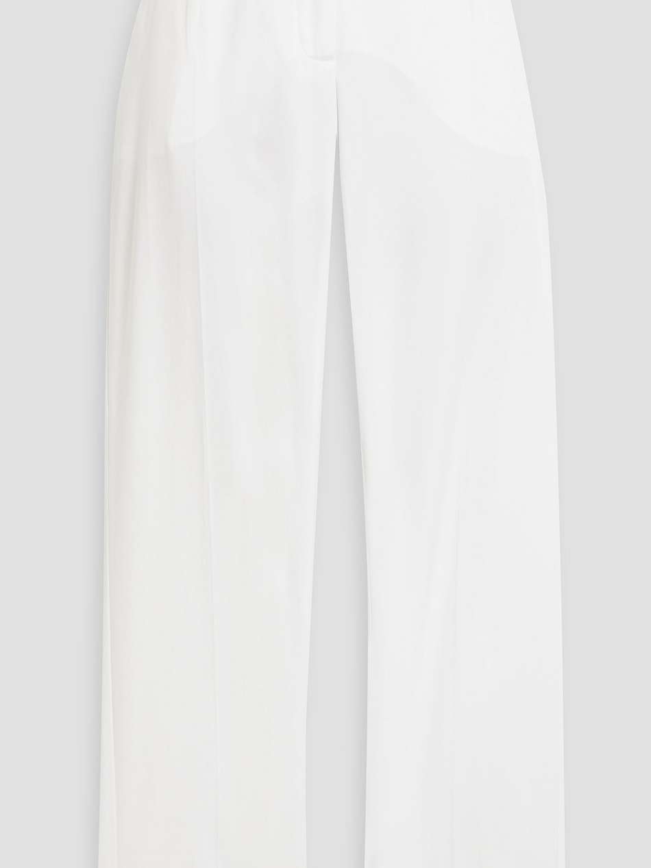 cotton-blend twill slim-leg pants