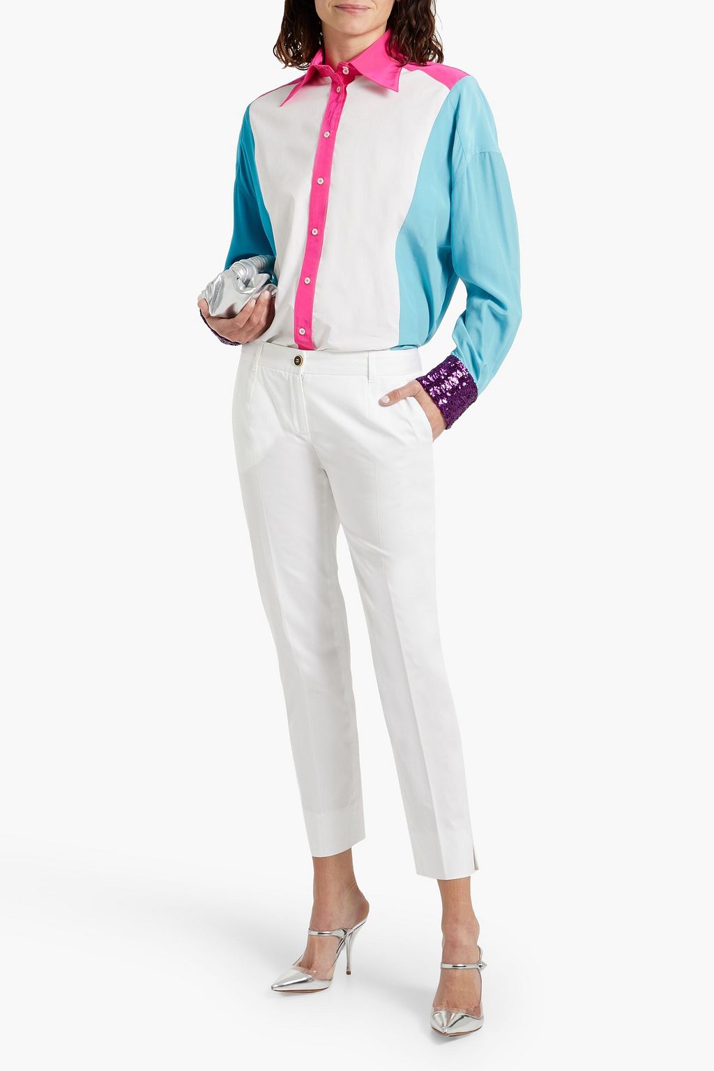 DOLCE&GABBANA Cotton-blend twill slim-leg pants