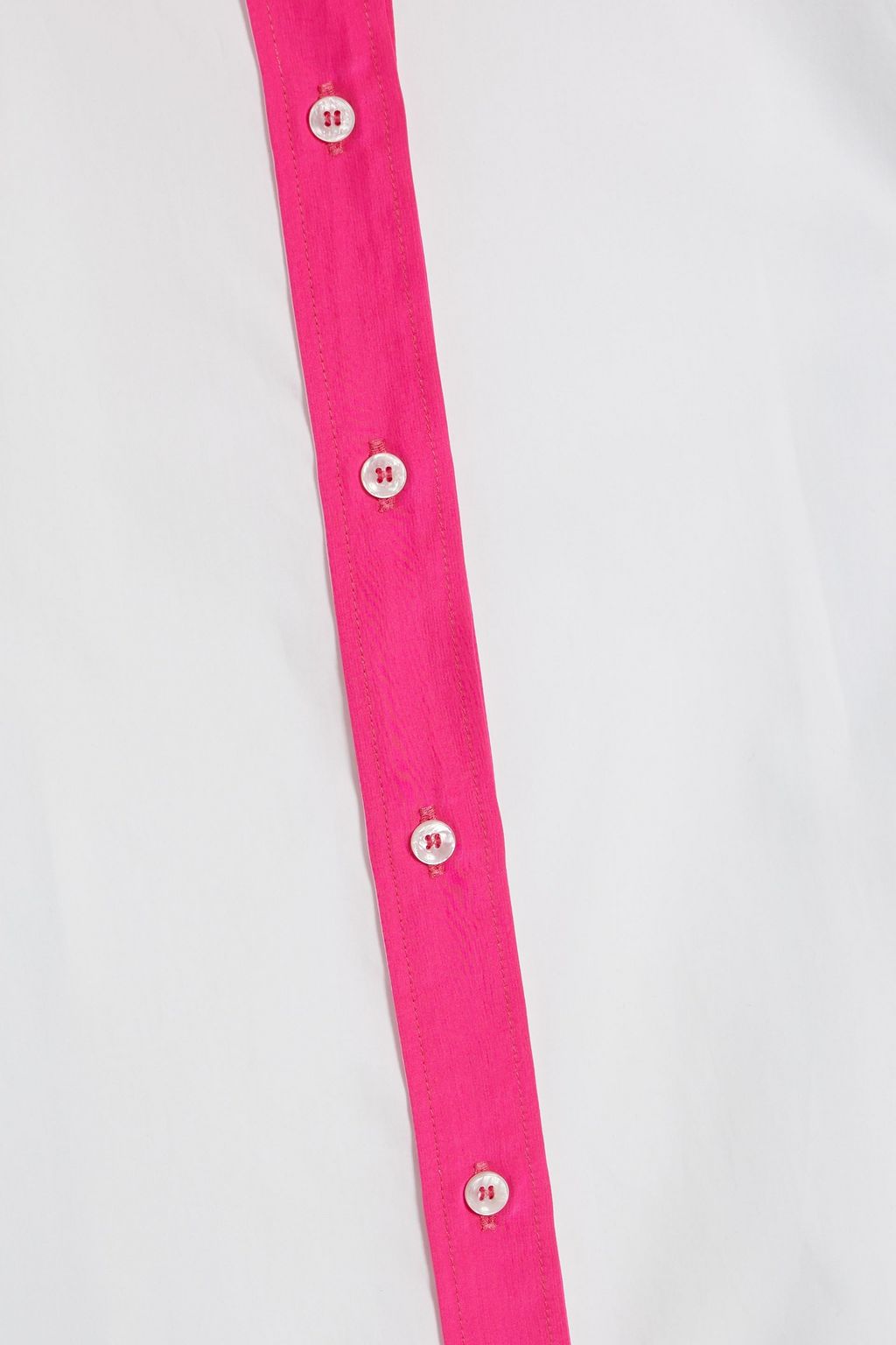 DOLCE&GABBANA Embellished color-block crepe de chine and poplin shirt