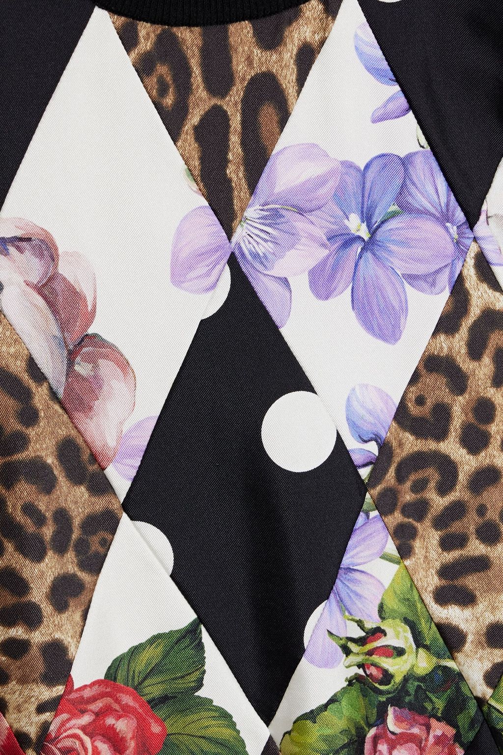 DOLCE&GABBANA Printed twill-paneled cashmere-blend vest