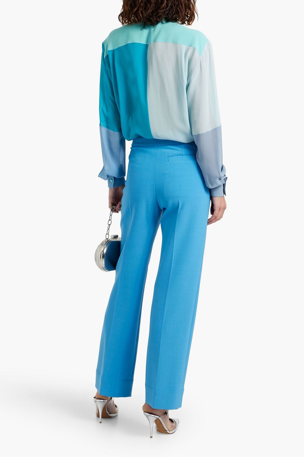 DOLCE&GABBANA Color-block silk-chiffon shirt