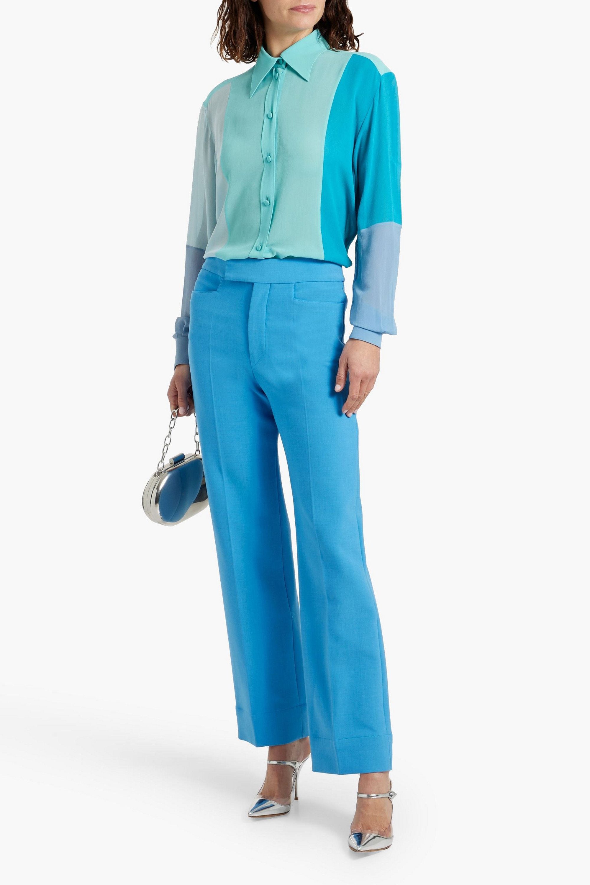 Dolce&Gabbana Color-block silk-chiffon shirt