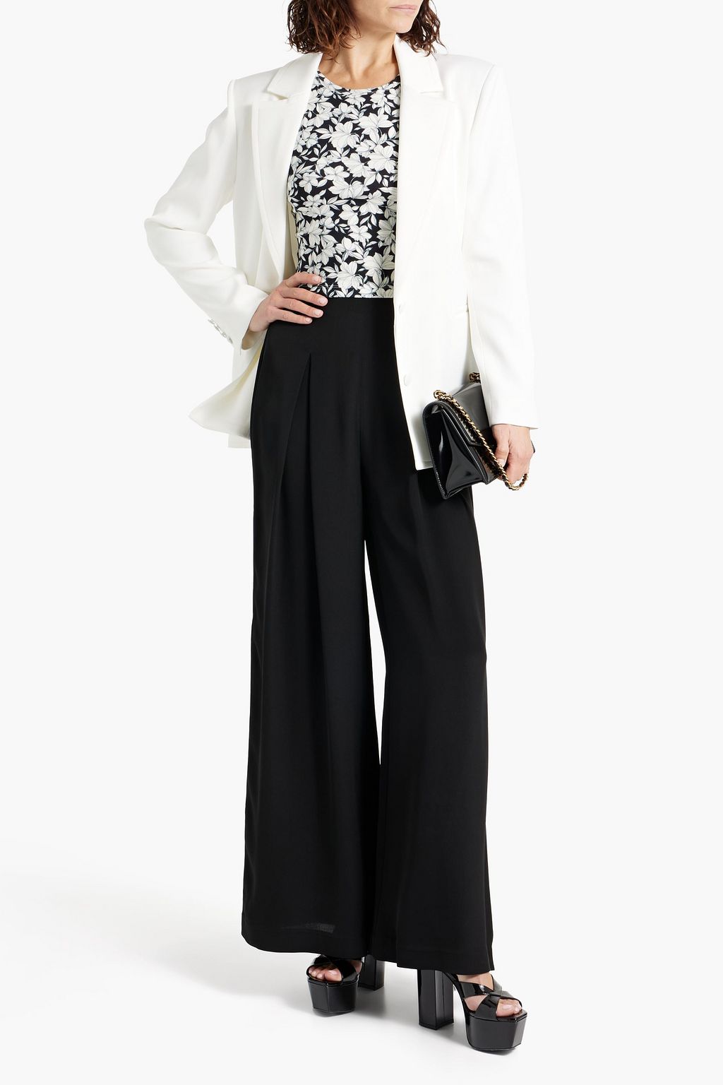 ALICE + OLIVIA بليزر "ديب" من ساتان كريب