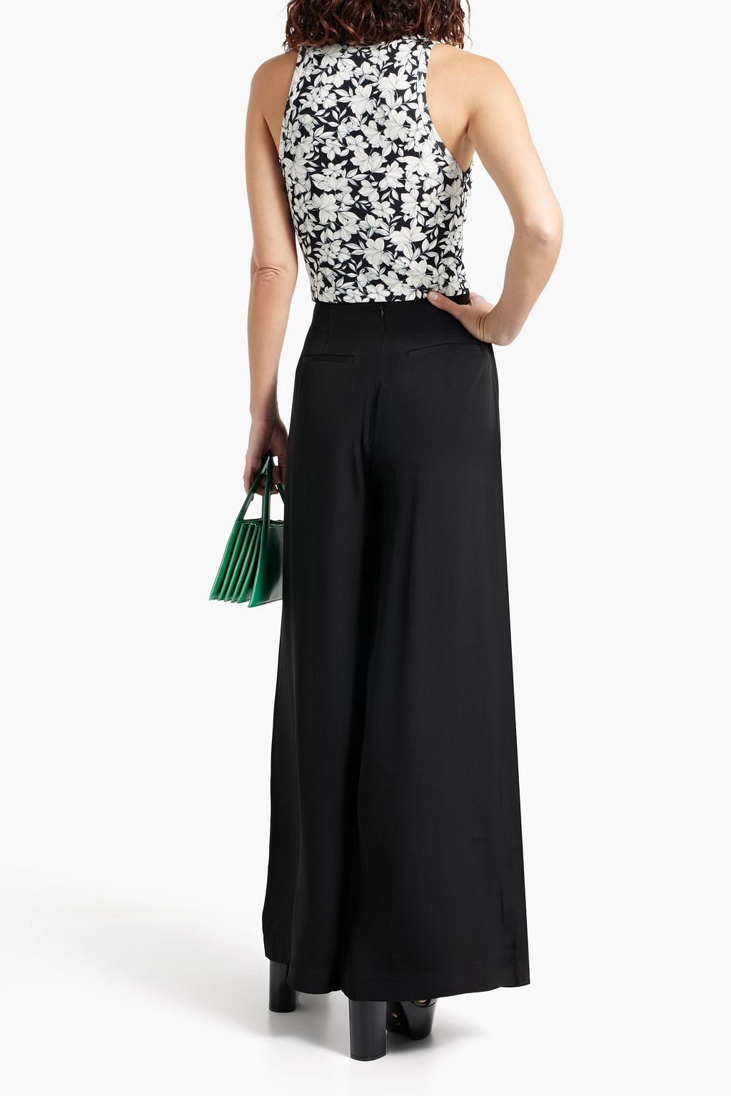 ALICE + OLIVIA Allen floral-print cotton-blend jersey tank