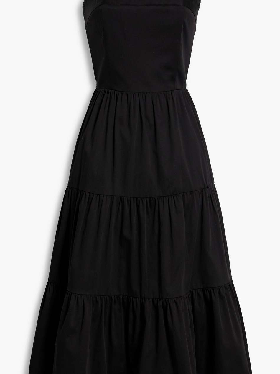 saige tiered cotton-blend midi dress