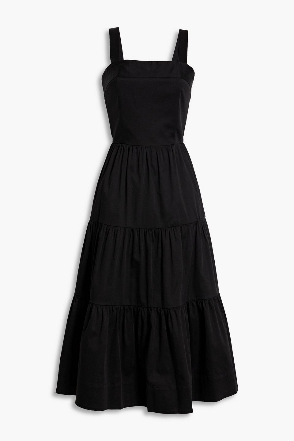 Saige tiered cotton-blend midi dress