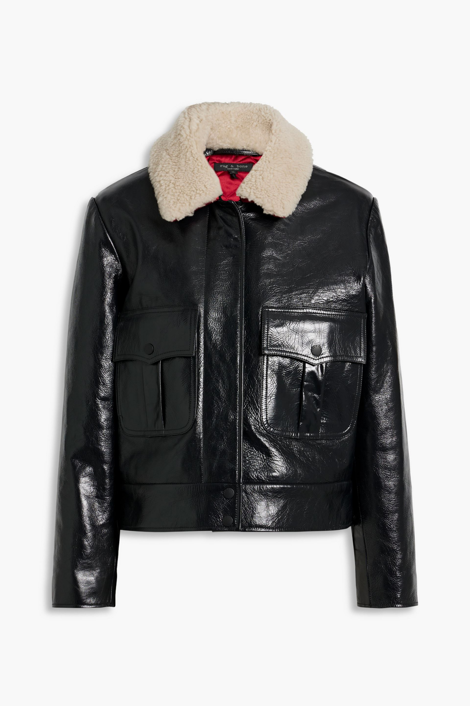 rag & bone Colton shearling-trimmed leather jacket