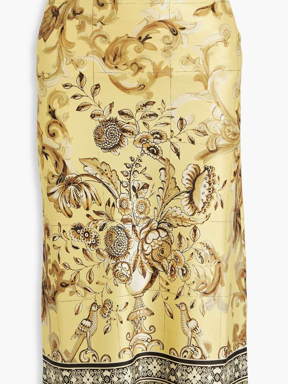 maeve printed satin midi skirt