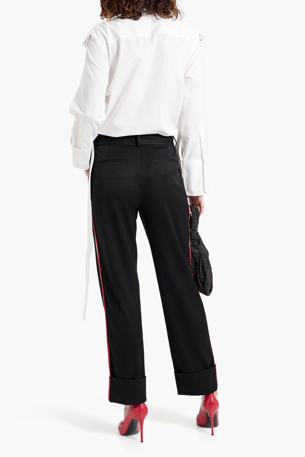 ALICE + OLIVIA Ming striped cady straight-leg pants