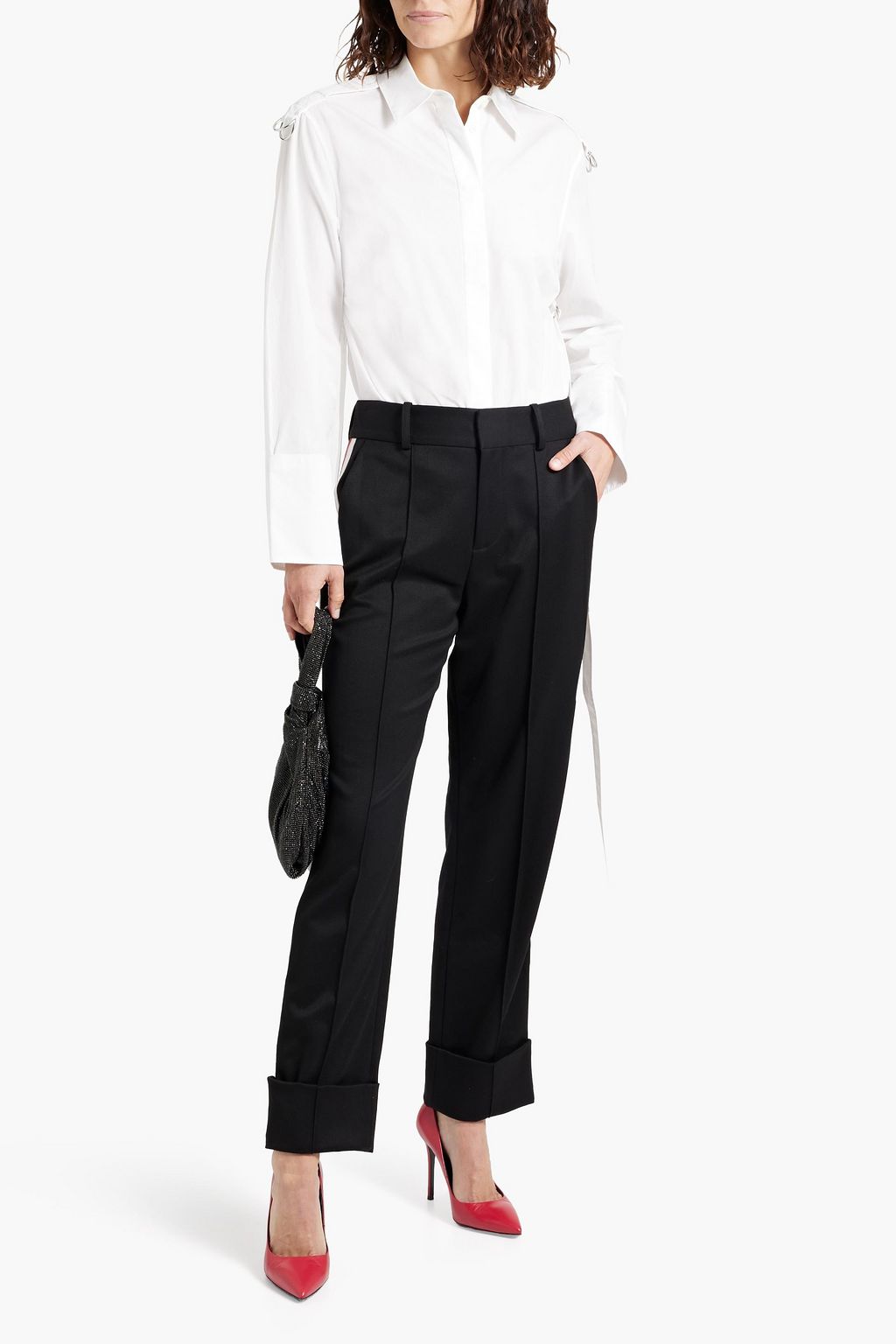 ALICE + OLIVIA Ming striped cady straight-leg pants