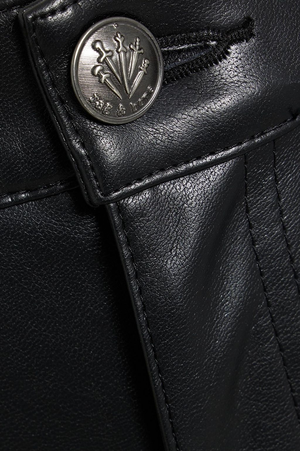 RAG & BONE 인조 가죽 킥 플레어 팬츠