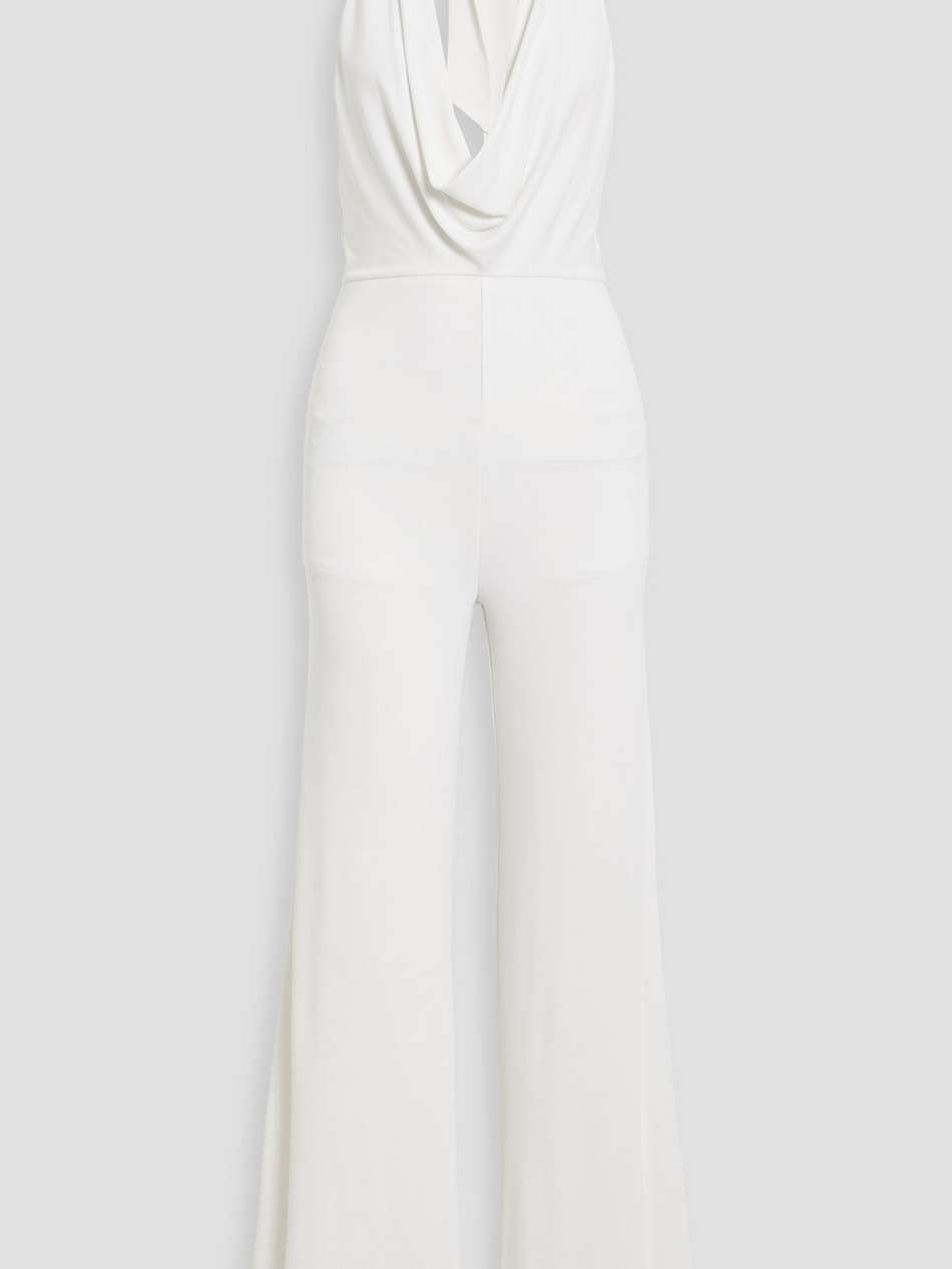 colby draped jersey halterneck wide-leg jumpsuit