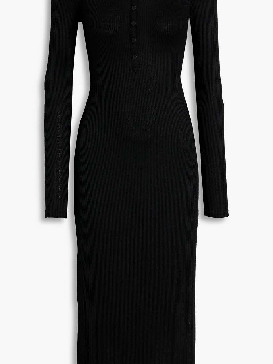 ribbed-knit midi dress