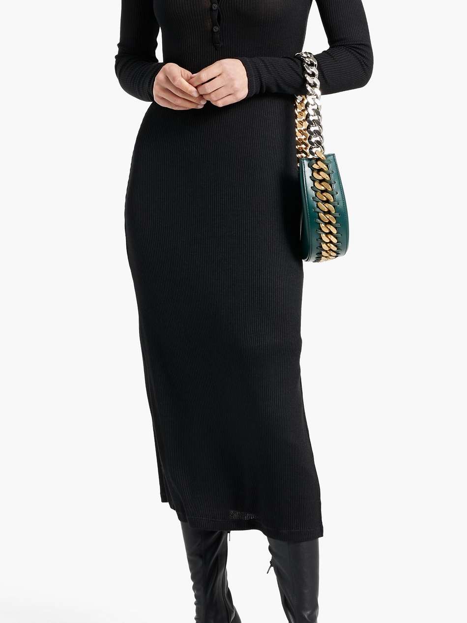ribbed-knit midi dress