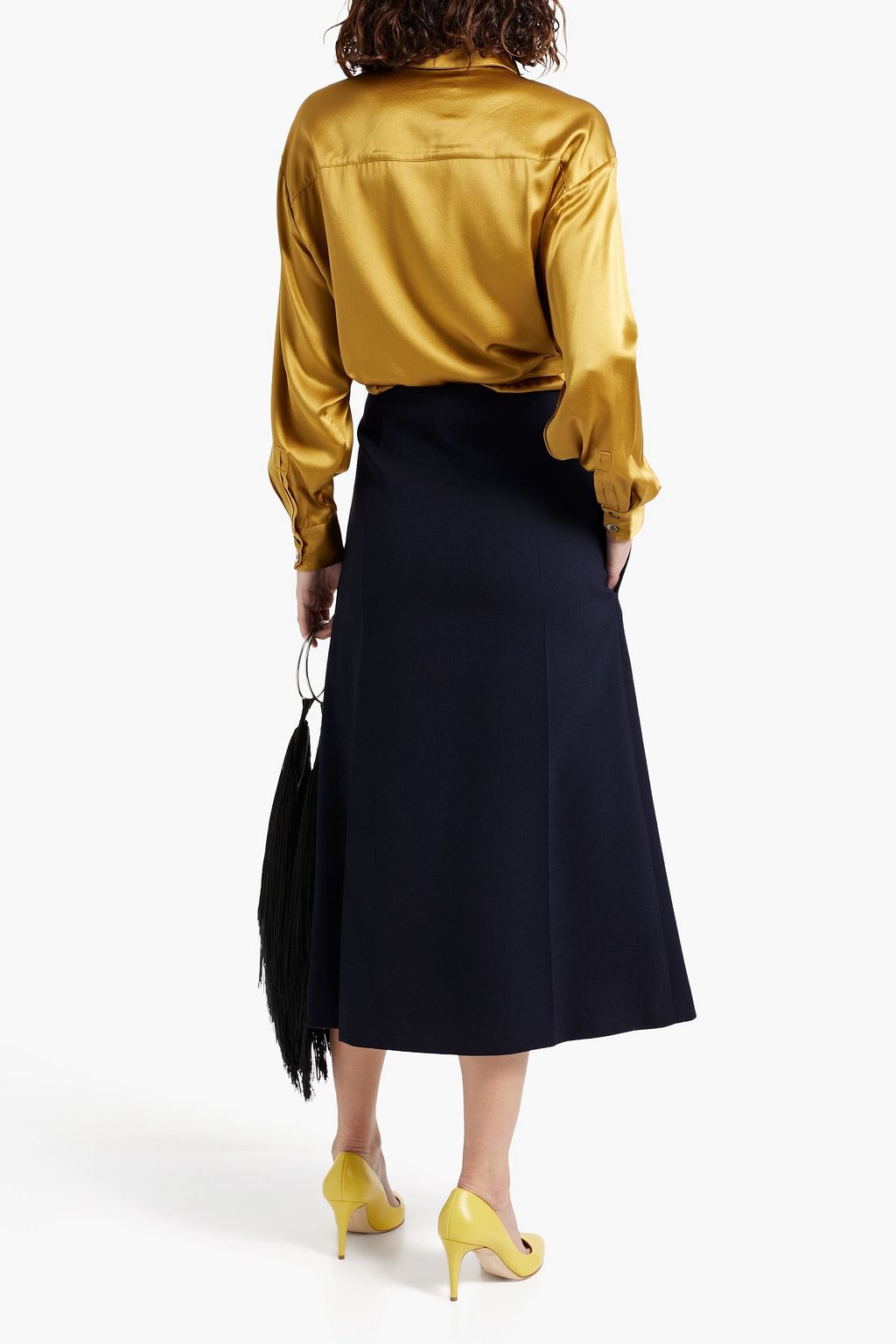 VALENTINO GARAVANI Wool-blend crepe midi skirt
