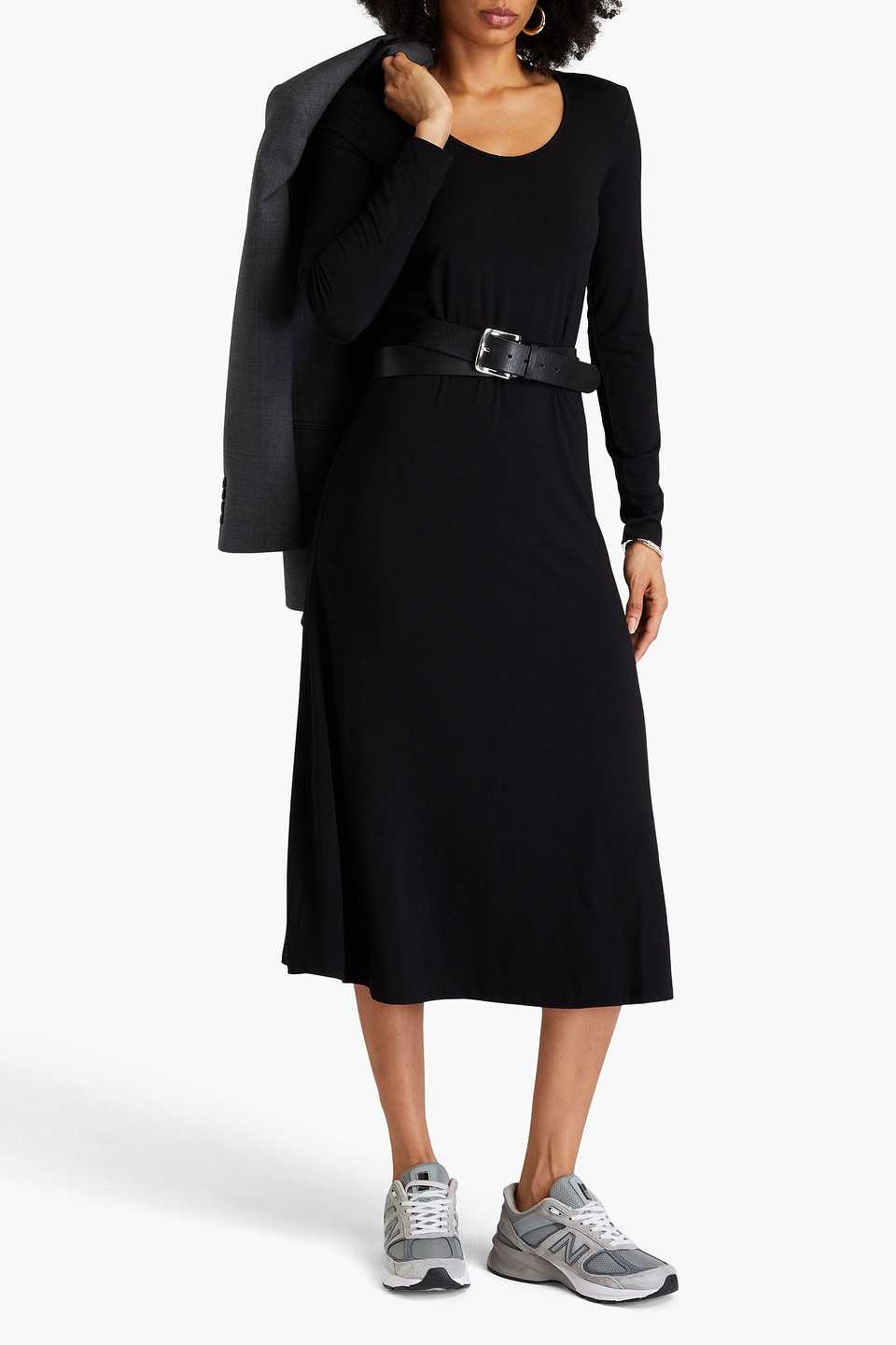  Vince. - Midikleid Aus Modal-jersey - Schwarz - L 