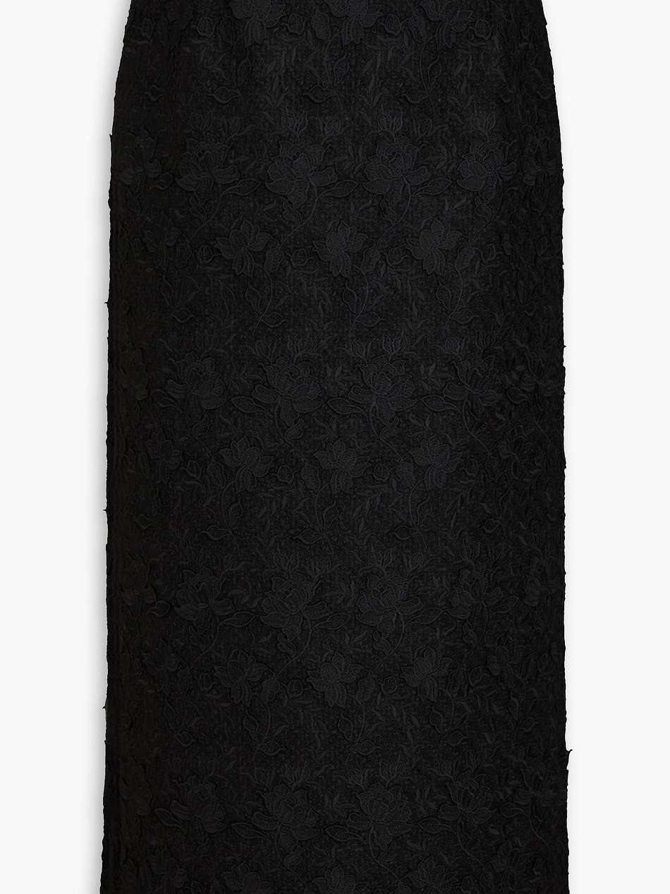 guipure lace tweed maxi pencil skirt