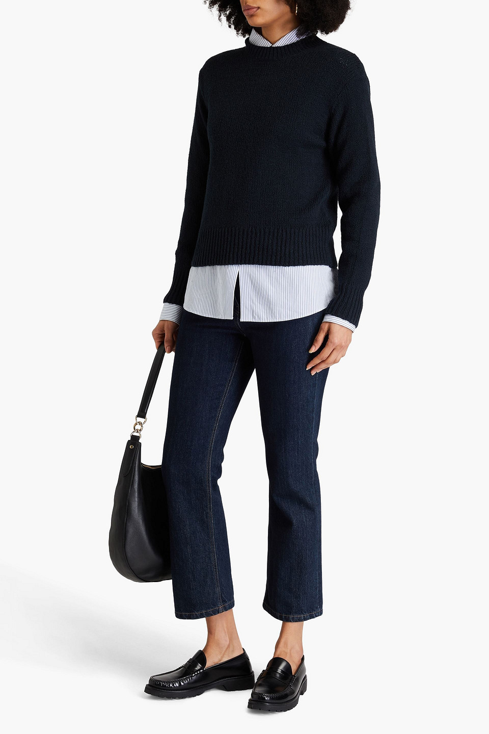 Vince Cotton-blend Sweater In Nachtblau