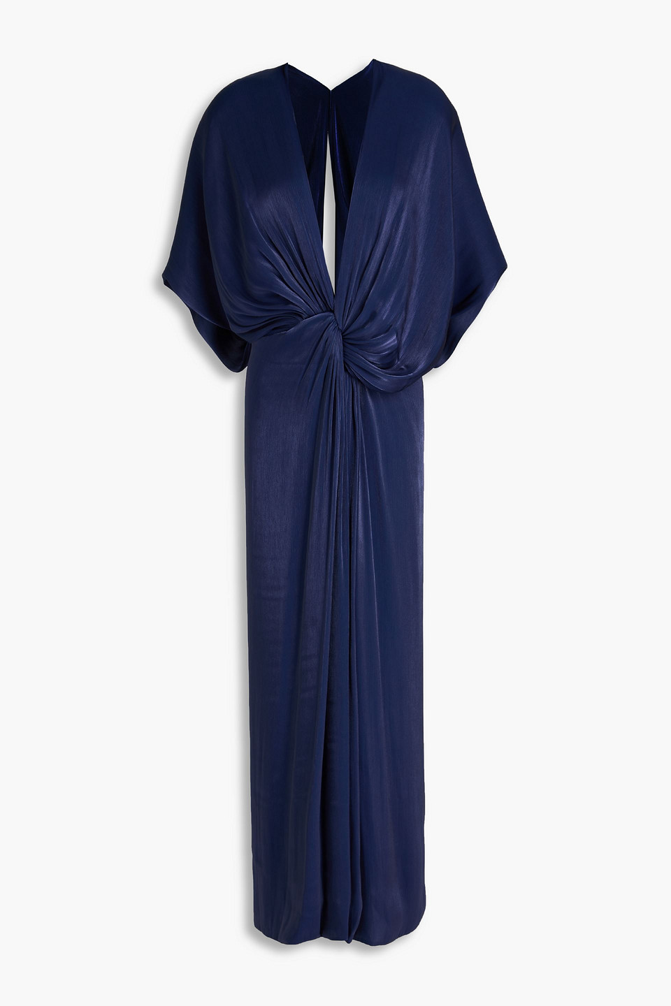 Costarellos Roanna Lurex Georgette Knot Midi Dress In 다크 블루