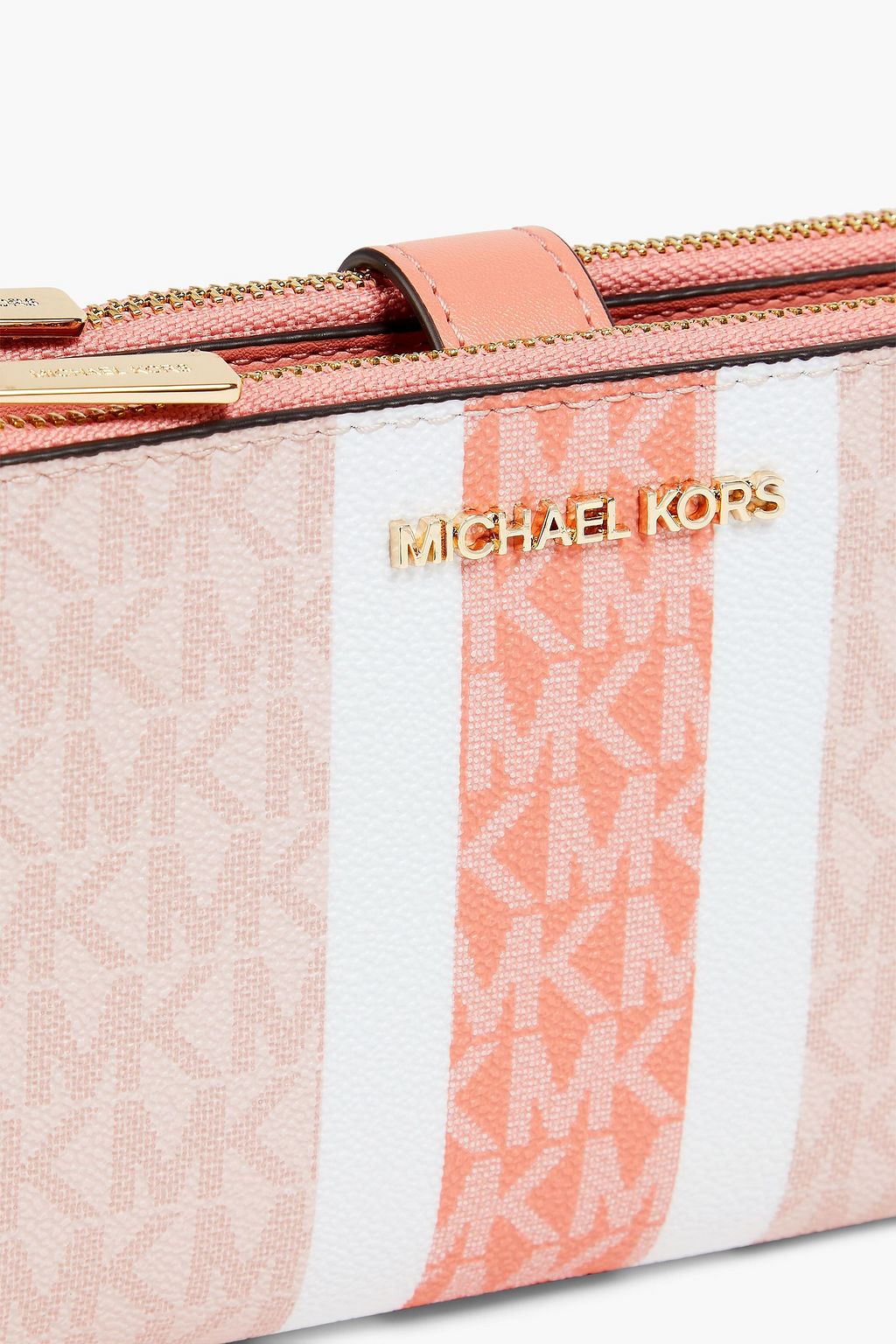 MICHAEL MICHAEL KORS フェイクテクスチャードレザー コンチネンタルウォレット プリント入り