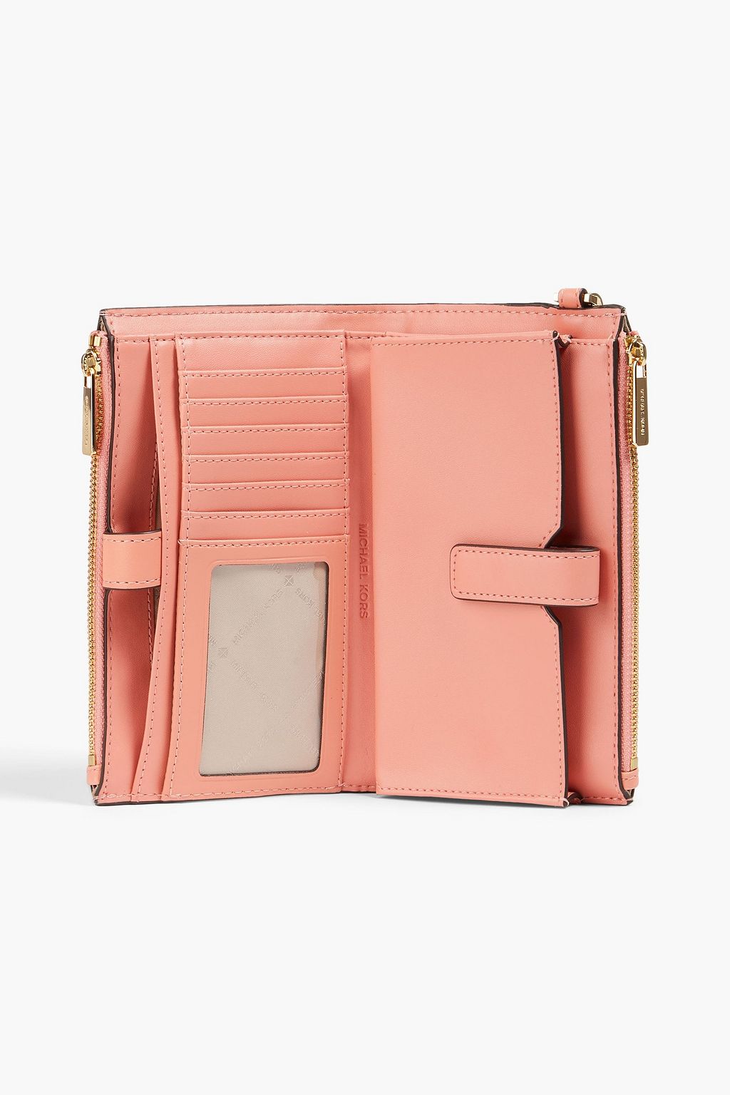 MICHAEL MICHAEL KORS フェイクテクスチャードレザー コンチネンタルウォレット プリント入り