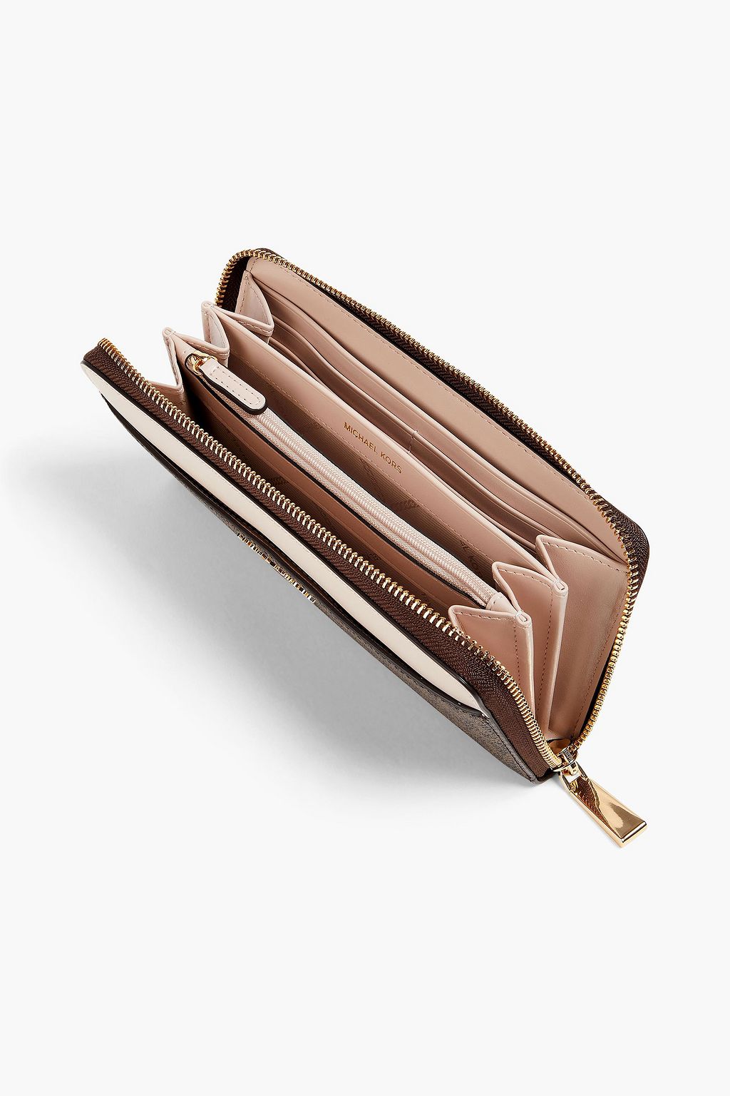 MICHAEL MICHAEL KORS Logo-print smooth and textured-leather wallet