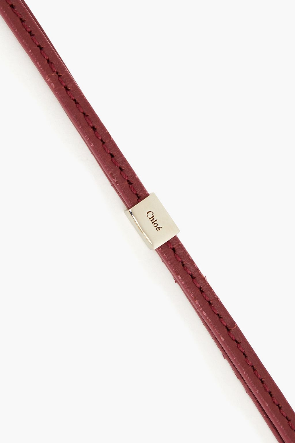 CHLOÉ Leather, gold tone and amethyst necklace