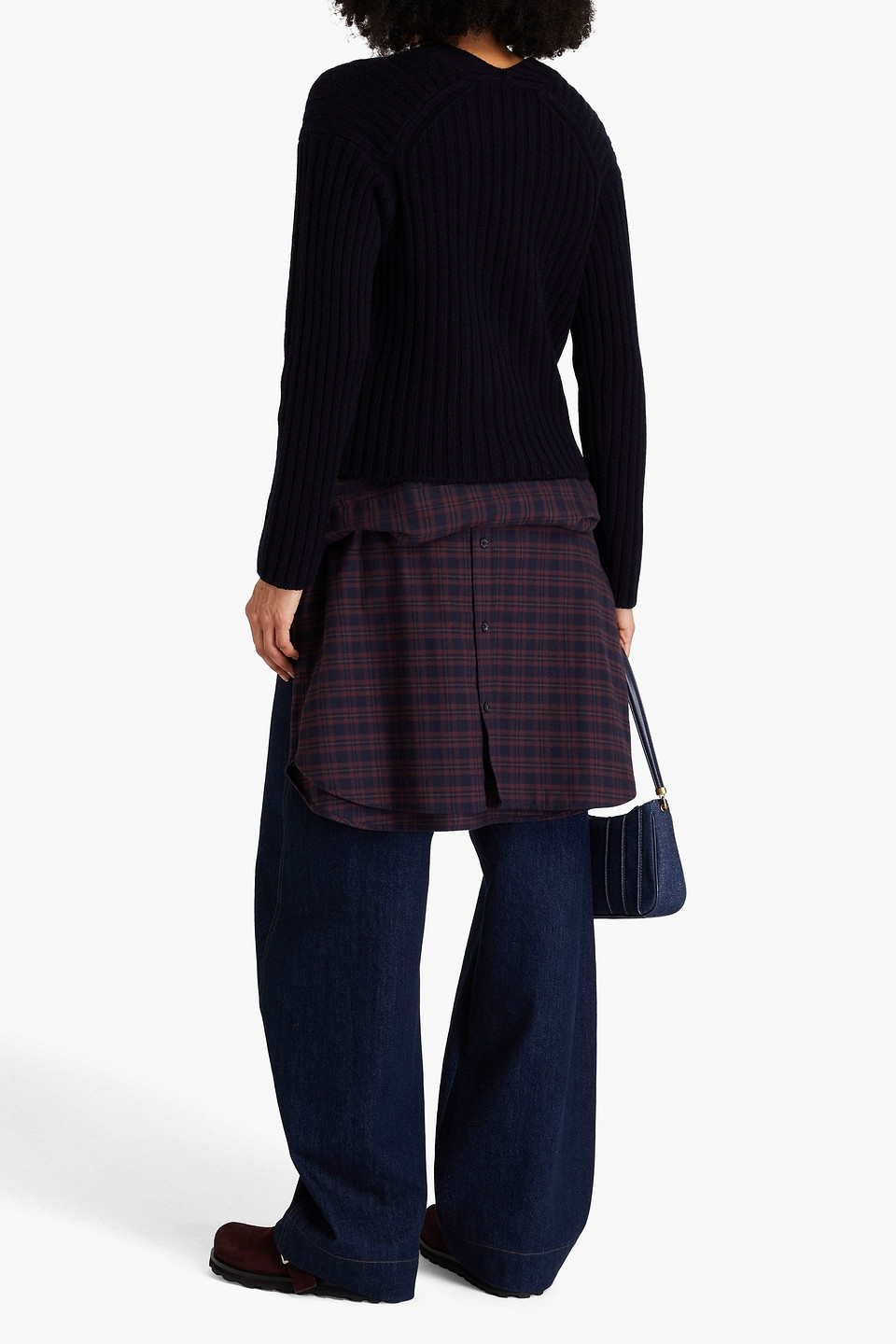 Vince Ribbed Wool And Cashmere-blend Cardigan In Nachtblau